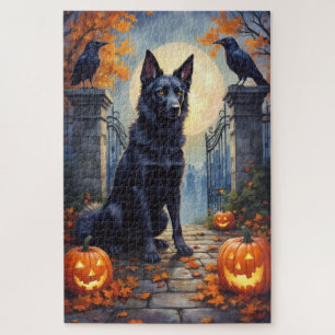 Amerikanischer Akita Gothic Friedhof Halloween Kun