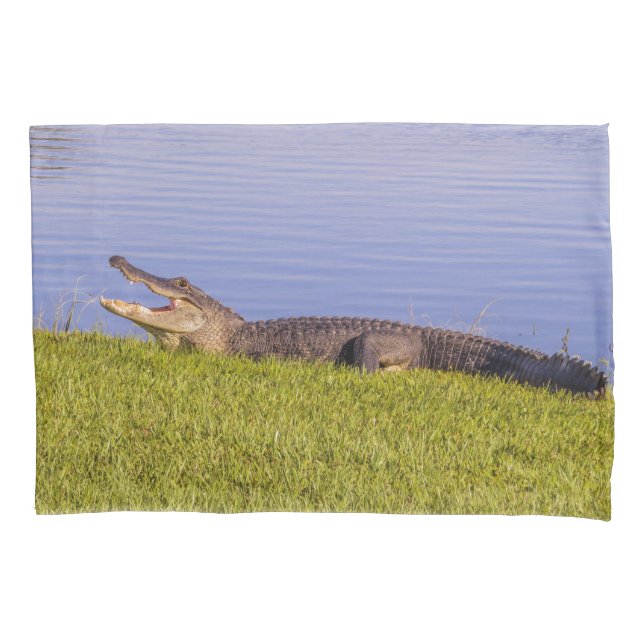 Amerikanischer Alligator Kissenbezug (Vorderseite-Links)