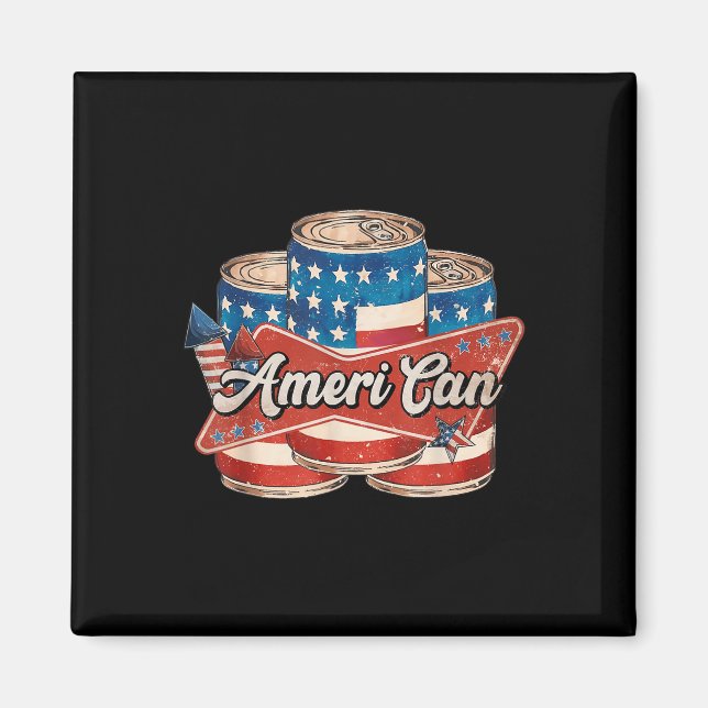 Amerikanischer Ameri kann 4. Juli Retro Usa Bier P Magnet (Vorne)