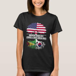Amerikanischer Anbau mit Flaggenerbe Guyana Süd Ko T-Shirt