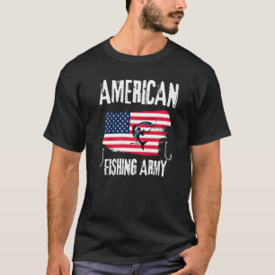 Amerikanischer Angel-Patriotismus Outdoor-See Jagd T-Shirt