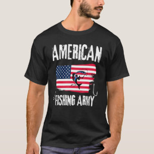 Amerikanischer Angel-Patriotismus Outdoor-See Jagd T-Shirt