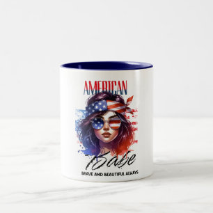Amerikanischer Babe-Becher – Patriotisches Frauend Zweifarbige Tasse