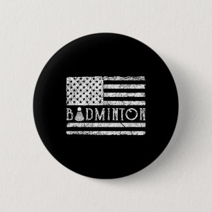 Amerikanischer Badminton USA-Flagge Shuttles Lusti Button