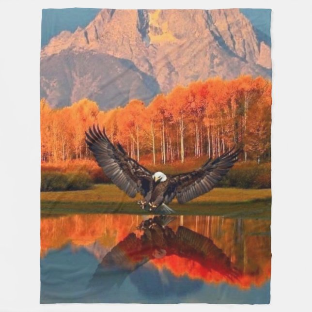 AMERIKANISCHER BALD EAGFL FLEECEDECKE (Vorderseite)