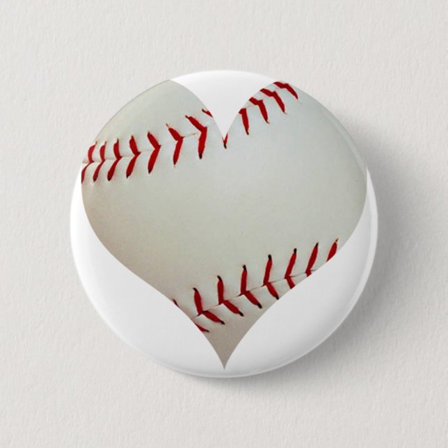 Amerikanischer Baseball in einer Herz-Form Button (Vorderseite)