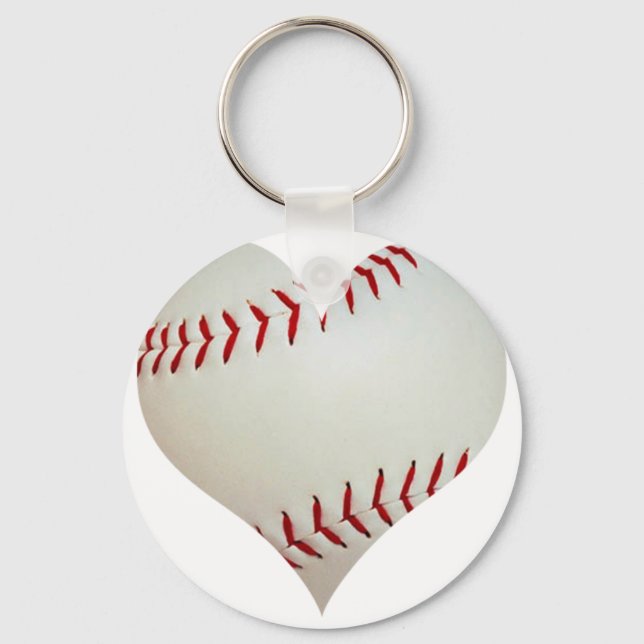 Amerikanischer Baseball in Herzform Schlüsselanhänger (Vorderseite)