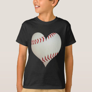 Amerikanischer Baseball in Herzform T-Shirt