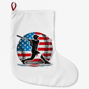 Amerikanischer Baseballspieler-Schlagmann mit den Großer Weihnachtsstrumpf