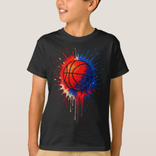 Amerikanischer Basketball-Splash-Ball-Spieler-Team T-Shirt