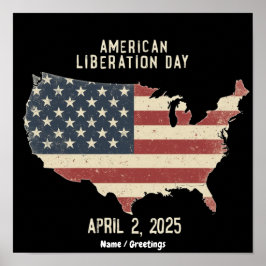Amerikanischer Befreiungstag 2. April 2025 Feier Poster
