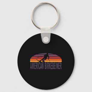 Amerikanischer Birkebeiner-Wanderweg Langlaufloipe Schlüsselanhänger