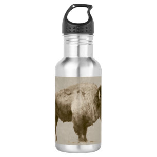 Amerikanischer Bison. Edelstahlflasche