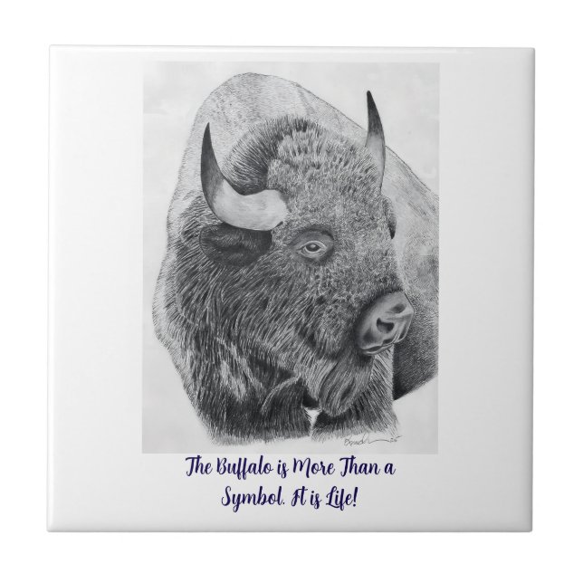 Amerikanischer Bison Fliese (Vorderseite)