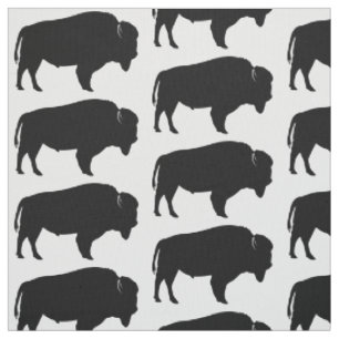 Amerikanischer Bison in der Silhouette! Stoff
