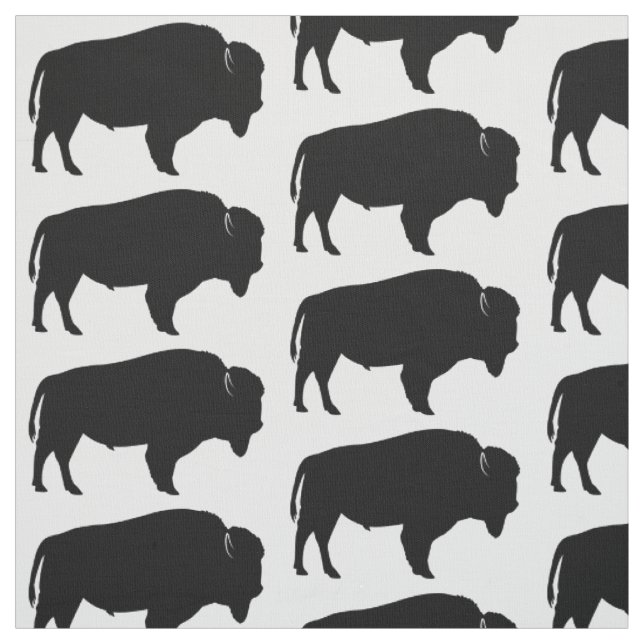 Amerikanischer Bison in der Silhouette! Stoff (Muster)