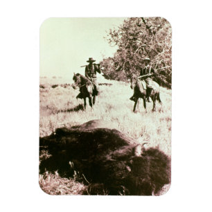 Amerikanischer Bison-Jäger (b/w Foto) Magnet