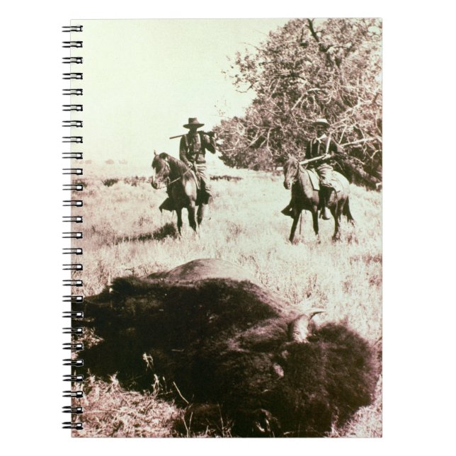 Amerikanischer Bison-Jäger (b/w Foto) Notizblock (Vorderseite)