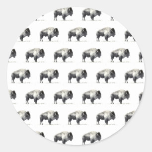 Amerikanischer Bison Runder Aufkleber