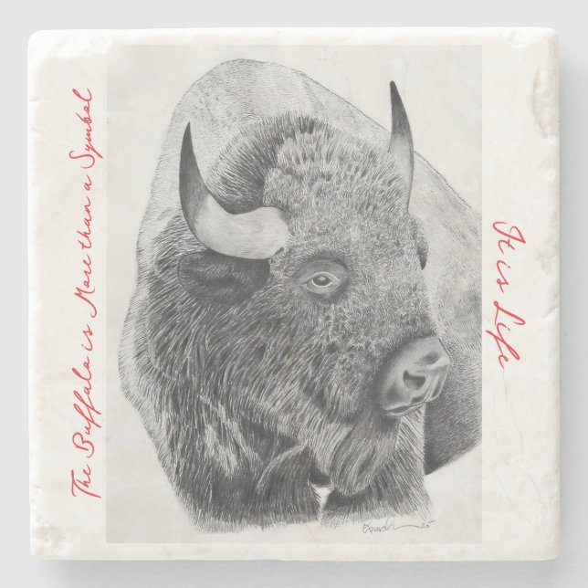 Amerikanischer Bison Steinuntersetzer (Vorderseite)