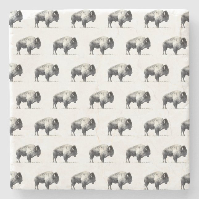 Amerikanischer Bison Steinuntersetzer (Vorderseite)