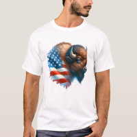 Amerikanischer Bison USA-Flagge Patriotischer Büff