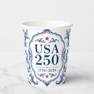 Amerikanischer blau-weißer Toile-Tasse Pappbecher