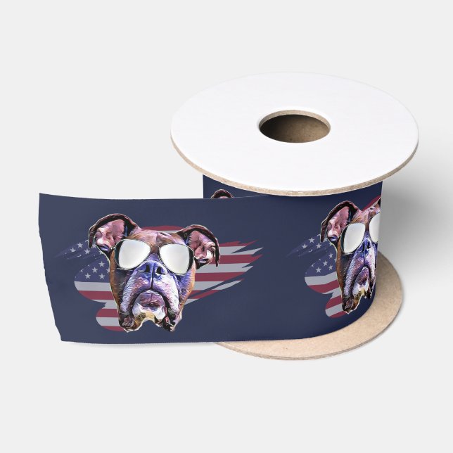 Amerikanischer Boxerhund 3" Satinband (Spule)