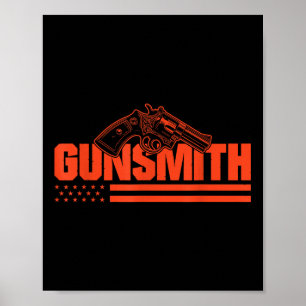 Amerikanischer Büchsenmacher Patriot USA-Flagge Re Poster