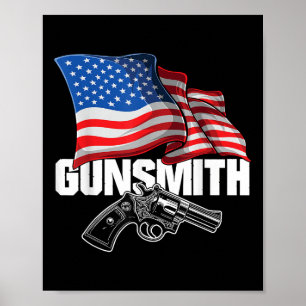 Amerikanischer Büchsenmacher Patriot USA-Flagge Re Poster