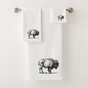 Amerikanischer Büffel-Bison Badhandtuch Set