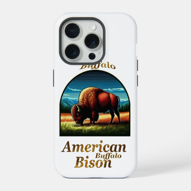 Amerikanischer Büffel Bison iPhone 15 Pro Hülle (Rückseite)