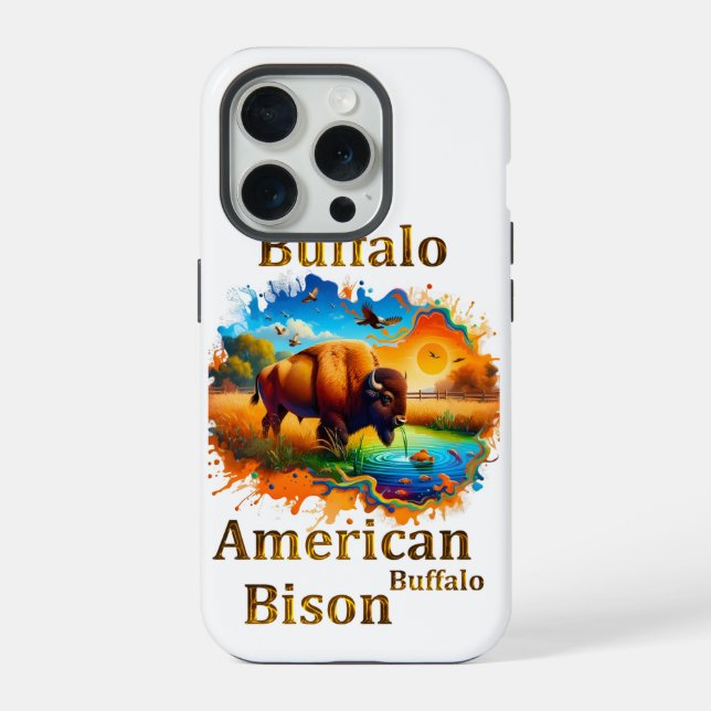 Amerikanischer Büffel Bison iPhone 15 Pro Hülle (Rückseite)