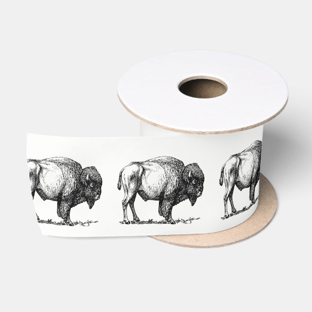 Amerikanischer Büffel-Bison Satinband (Spule)
