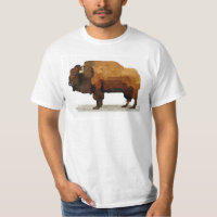 Amerikanischer Büffel(Bison) Watercolor-T - Shirt