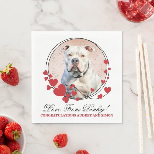 Amerikanischer Bulldog Hochzeit von Napkins mit Hu Serviette (Beispiel)