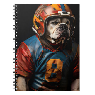 Amerikanischer Bulldogge-Footballspieler-Lederhelm Notizblock
