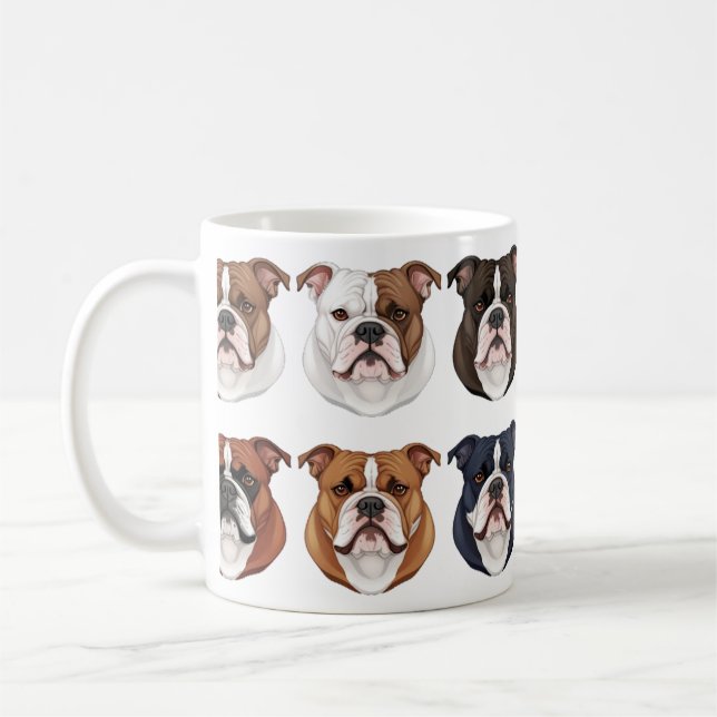 Amerikanischer Bulldogge gemustert Kaffeetasse (Links)
