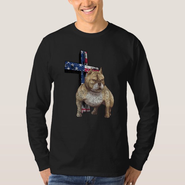 Amerikanischer Bulldoghund von Gott Jesus kreuzen  T-Shirt (Vorderseite)