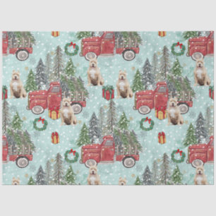 Amerikanischer Bullenhund Red Christmas Truck Fest Seidenpapier