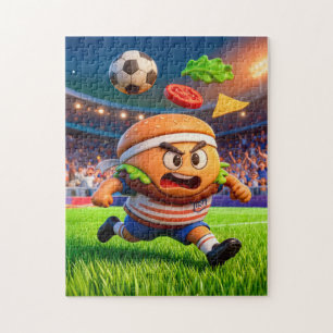 Amerikanischer Burger-Fußballspieler, der über das