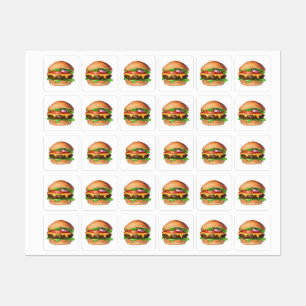 Amerikanischer Cheeseburger Etiketten