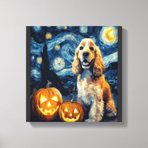 Amerikanischer Cocker Spaniel Süßer Hund Halloween Leinwanddruck