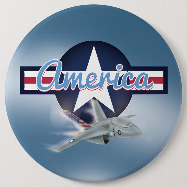 Amerikanischer Düsenjäger Button (Vorderseite)