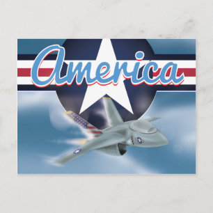 Amerikanischer Düsenjäger Luftwaffe Postkarte
