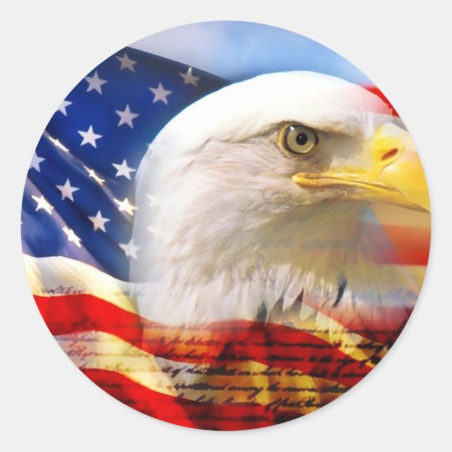 AMERIKANISCHER ELER RUNDER AUFKLEBER (Vorderseite)