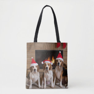 Amerikanischer Englisch Foxhound Kamin Weihnachten Tasche