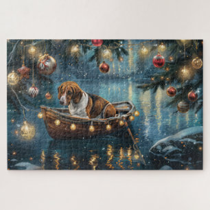 Amerikanischer Englisch Foxhound Weihnachtsfestlic