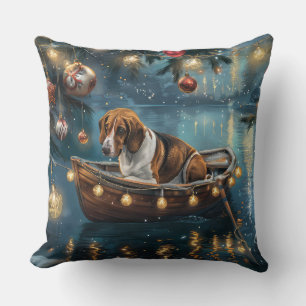 Amerikanischer Englisch Foxhound Weihnachtsfestlic Kissen