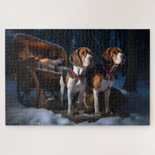 Amerikanischer English Foxhound Schneebedeckter Sc
